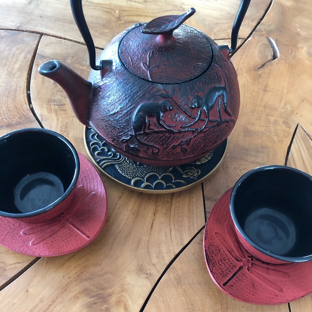 2009 Teavana Year Of The Monkey Teapot Rare Red - Picture 3 of 6